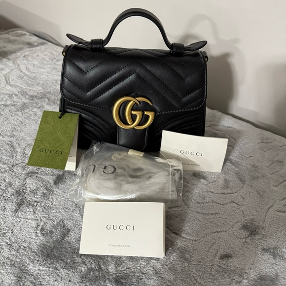 Authentic GUCCI Marmont mini top handle bag NEVER USED. *New pics added 12/24/24 - Picture 12 of 15